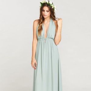 Show Me Your MuMu Silver Sage Halter Dress
